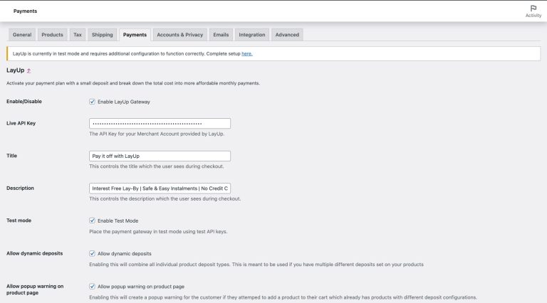 layup woocommerce plugin screenshot