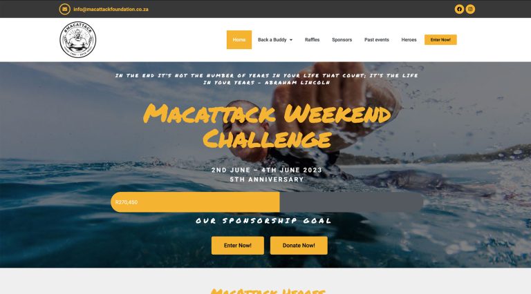 macattack foundation website screenshot